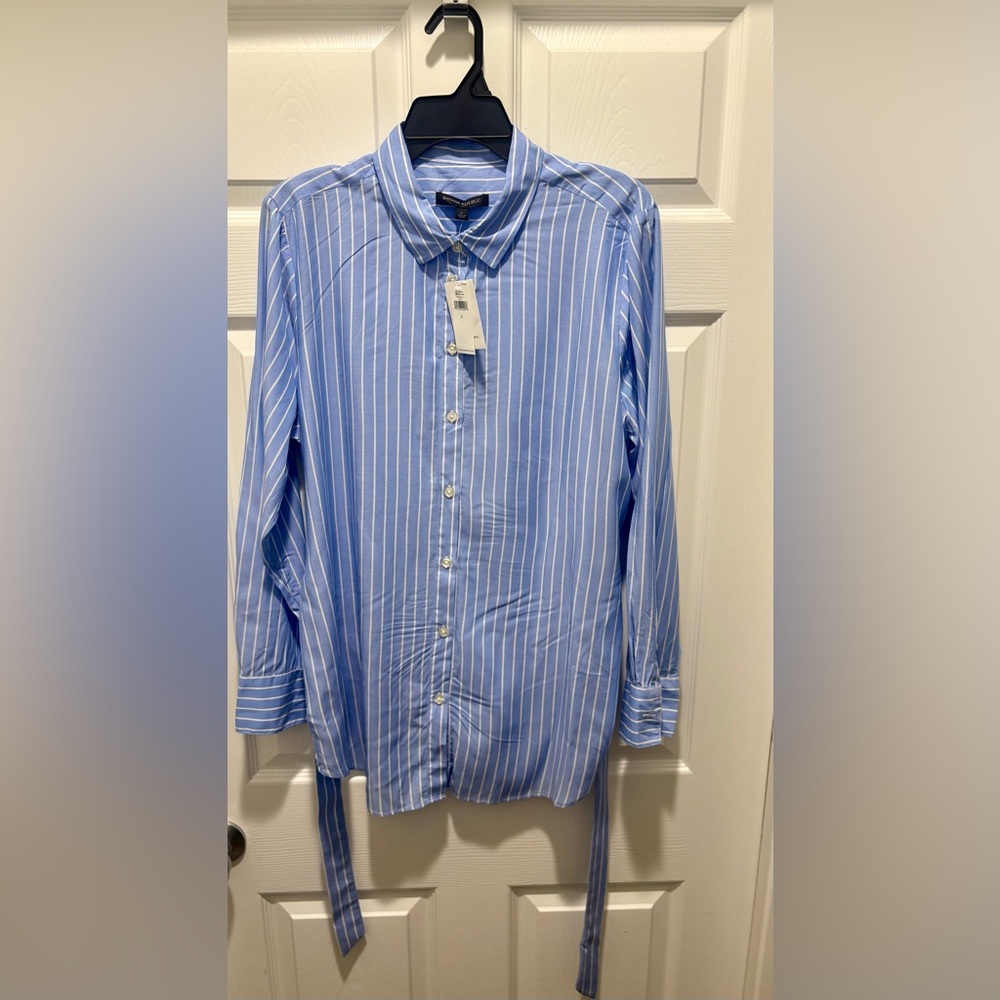 Banana Republic Light Blue Striped Shirt